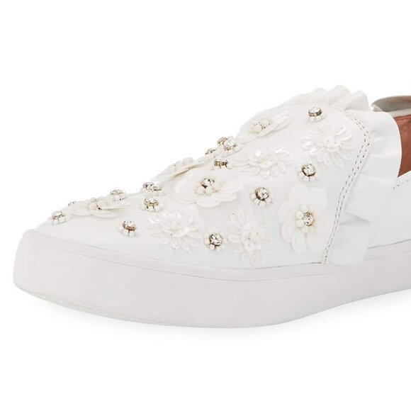 Kate Spade NEW Sneakers Embellished Leather Slip-on  White Women's 9.5 NIB - Picture 9 of 17
